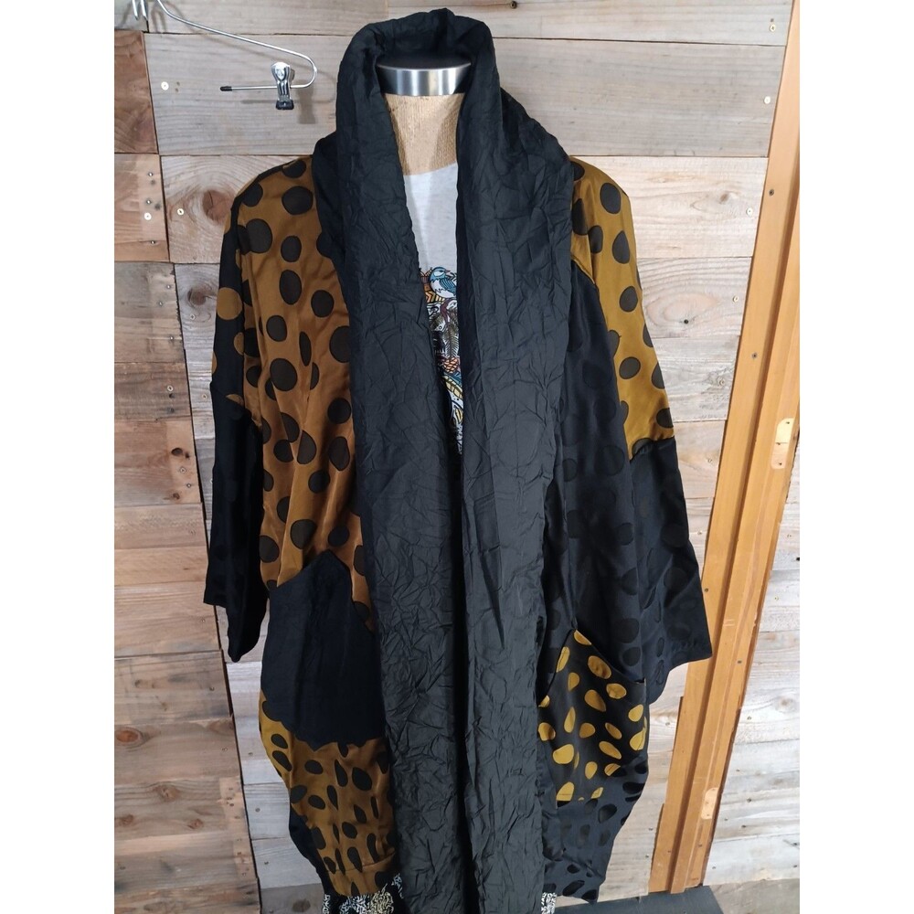 NWT Seven Jacket by KOZAN Oversized Patchwork Fabrics Kimono Slv. Shawl Collar